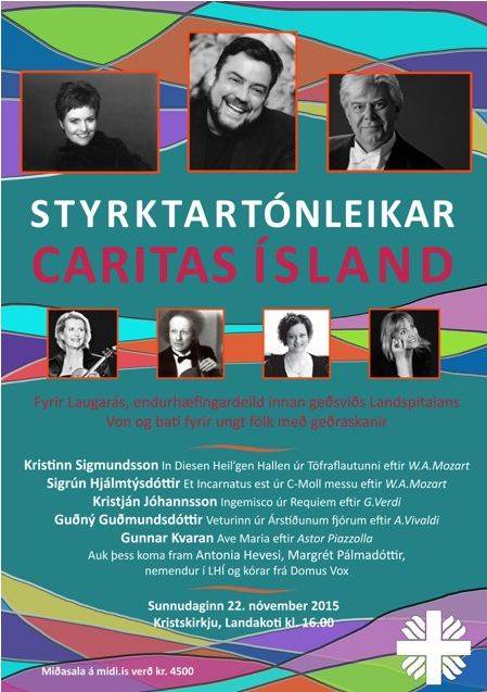 Caritas styrkir Laugarásinn meðferðargeðdeild með tónleikum 22. nóvember