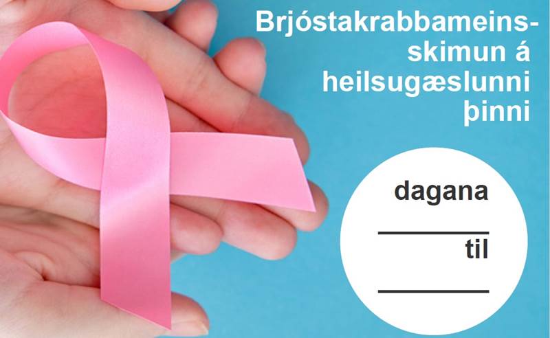 Brjóstaskimun á heilsugæslustöðvum víða um land í september, október og nóvember